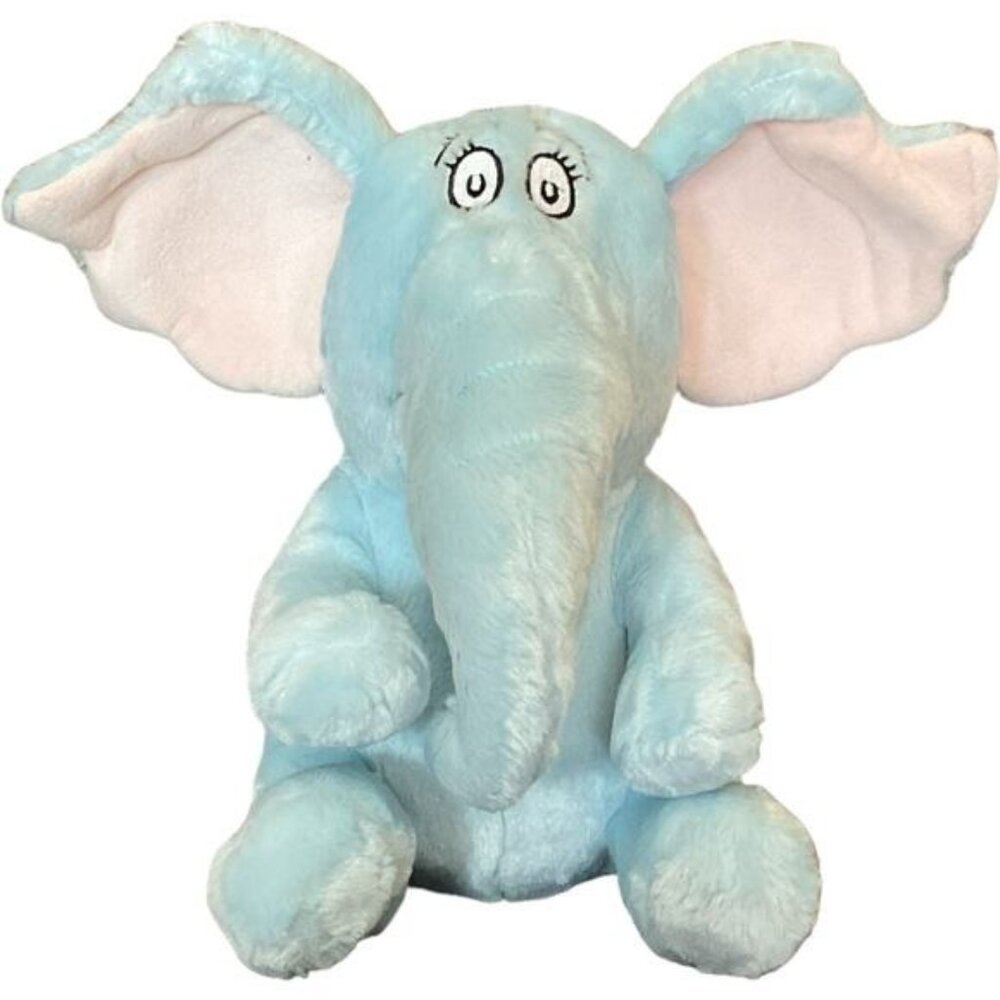 Dr. Seuss Horton Plush Elephant 12" Soft Toy With Pink Ears & Black Tail